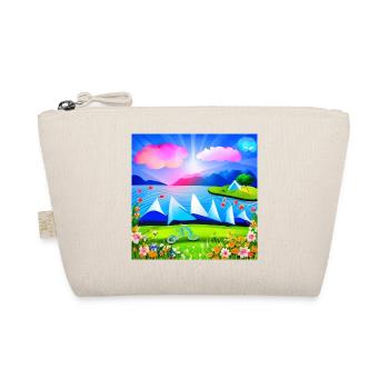childhood with bicycle in spring sunny mountains - Organic Pouch - nature - Front
