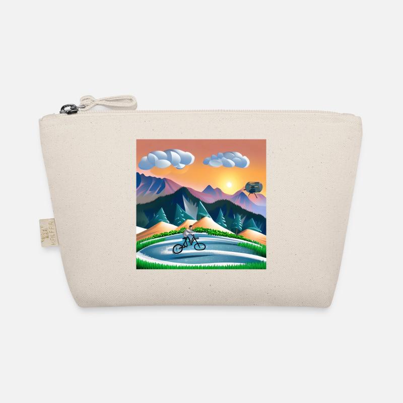 bicycle in sunny mountains Organic Pouch