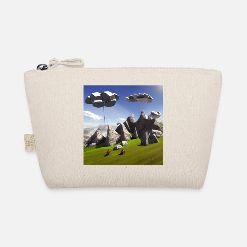 bicicle in the mountain with sunny sky and crashed Organic Pouch