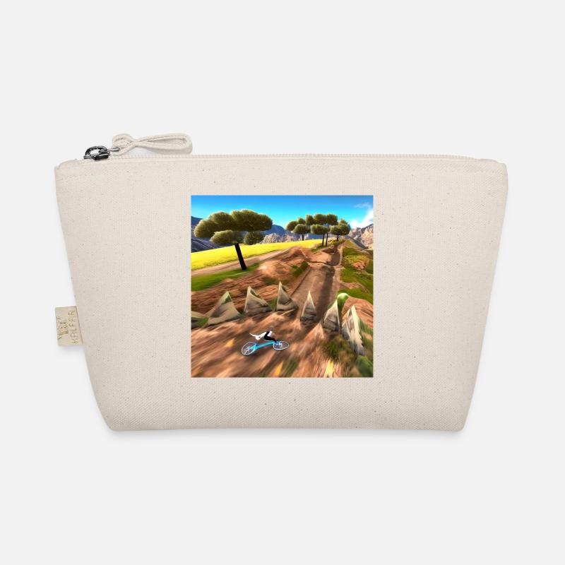 biking through sunny mountains Organic Pouch