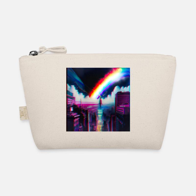 Regenbogen City Art Futuristisch - Bio-Täschchen - Natur