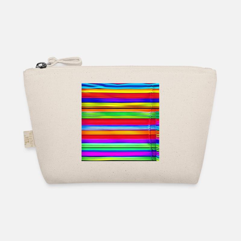 horizontal thin strips of crazy colors Organic Pouch
