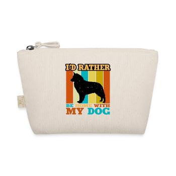 Bohemian Shepherd Dog Love Silhouette Retro Sunset - Organic Pouch - nature - Front