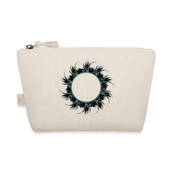 round frame made of drawn feathers - Organic Pouch - nature - Front
