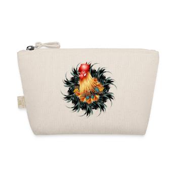 magnificent rooster in feather frame - Organic Pouch - nature - Front