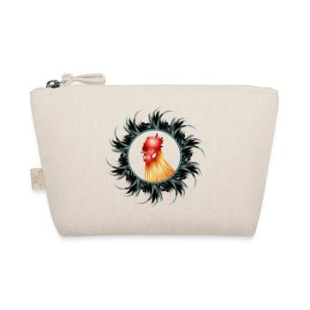 magnificent rooster in feather frame - Organic Pouch - nature - Front
