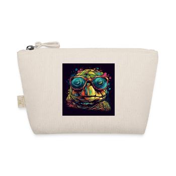 Trippy Turtle With Sunglasses - Organic Pouch - nature - Front
