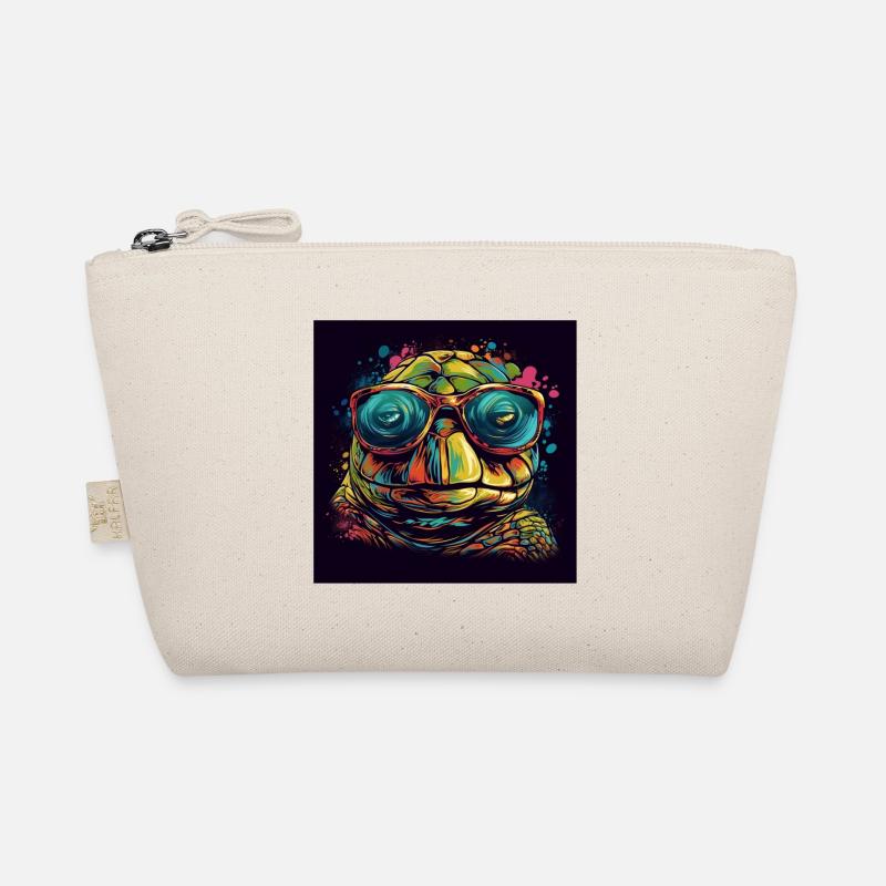 Trippy Turtle With Sunglasses Organic Pouch