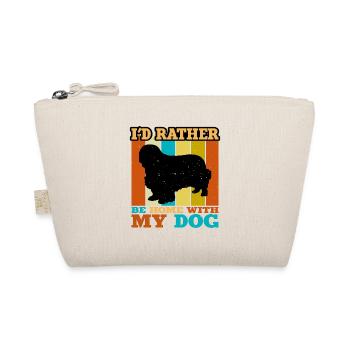 Klempner Spaniel Hund Liebe Silhouette Vintage Sonnenuntergang - Bio-Täschchen - Natur - Vorne