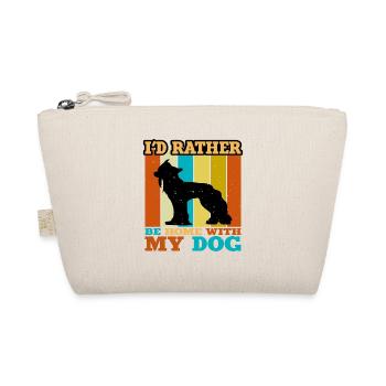 Chinese Crested Dog Love Silhouette Vintage Sunset - Organic Pouch - nature - Front