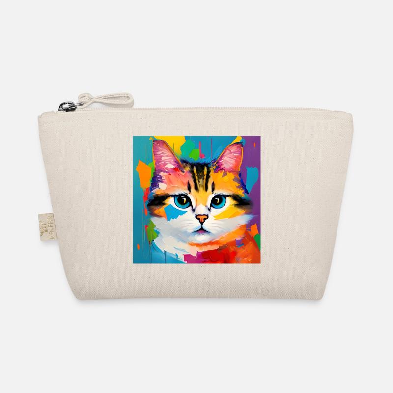Katze Hauskatze Ölgemälde - Bio-Täschchen - Natur