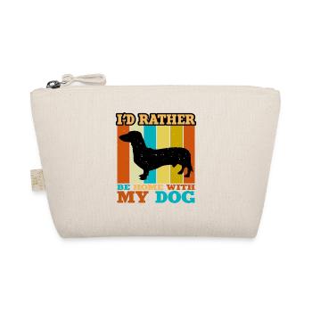 Dachsund Hundeliebhaber Silhouette Vintage Sunset - Bio-Täschchen - Natur - Vorne