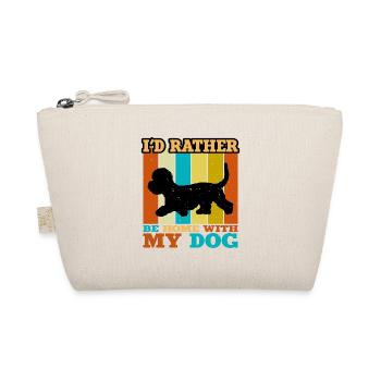 Dandie Dinmont Terrier Dog Silhouette Retro Sunset - Organic Pouch - nature - Front