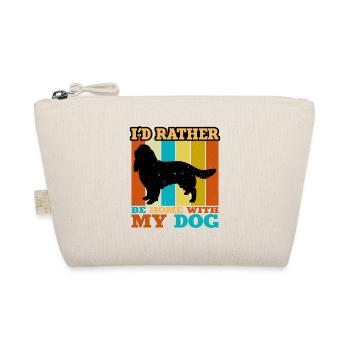 English Springer Spaniel Hund Silhouette Retro Sonne - Bio-Täschchen - Natur - Vorne