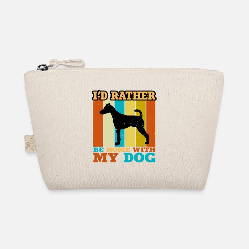 Fox Terrier Smooth Dog Silhouette Retro Sunset Trousse biologique