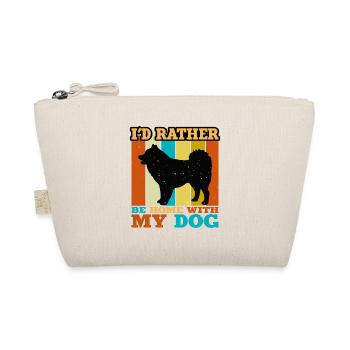 elou Dog Silhouette Vintage Sunset für Hundeliebhaber - Bio-Täschchen - Natur - Vorne