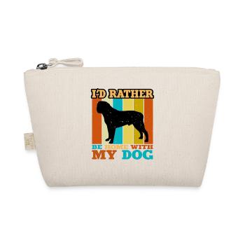 Englischer Mastiff Hund Liebe Silhouette Vintage Sonnenuntergang - Bio-Täschchen - Natur - Vorne