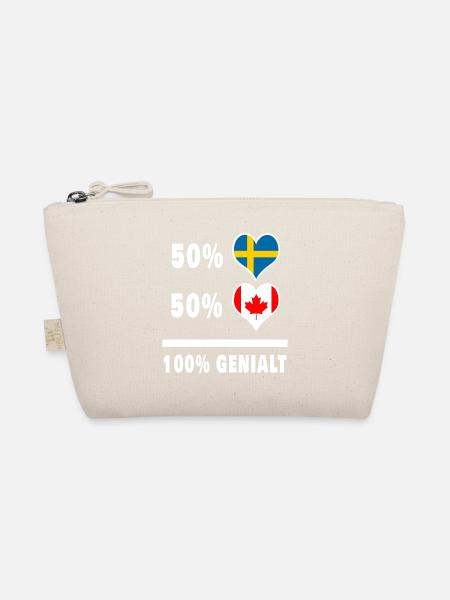Kanada och Sverige 100 % Genialt flagga - Ekologisk liten väska - natur