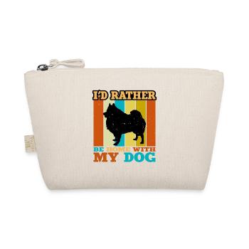 Deutscher Spitz Hund Liebhaber Silhouette Vintage Sonnenuntergang - Bio-Täschchen - Natur - Vorne