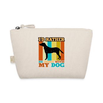Hamiltonstovare Dog Love Silhouette Vintage Sunset - Bio-Täschchen - Natur - Vorne