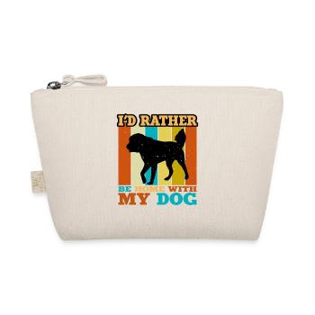 Himalaya Schäferhund Hund Silhouette Retro Sonnenuntergang - Bio-Täschchen - Natur - Vorne