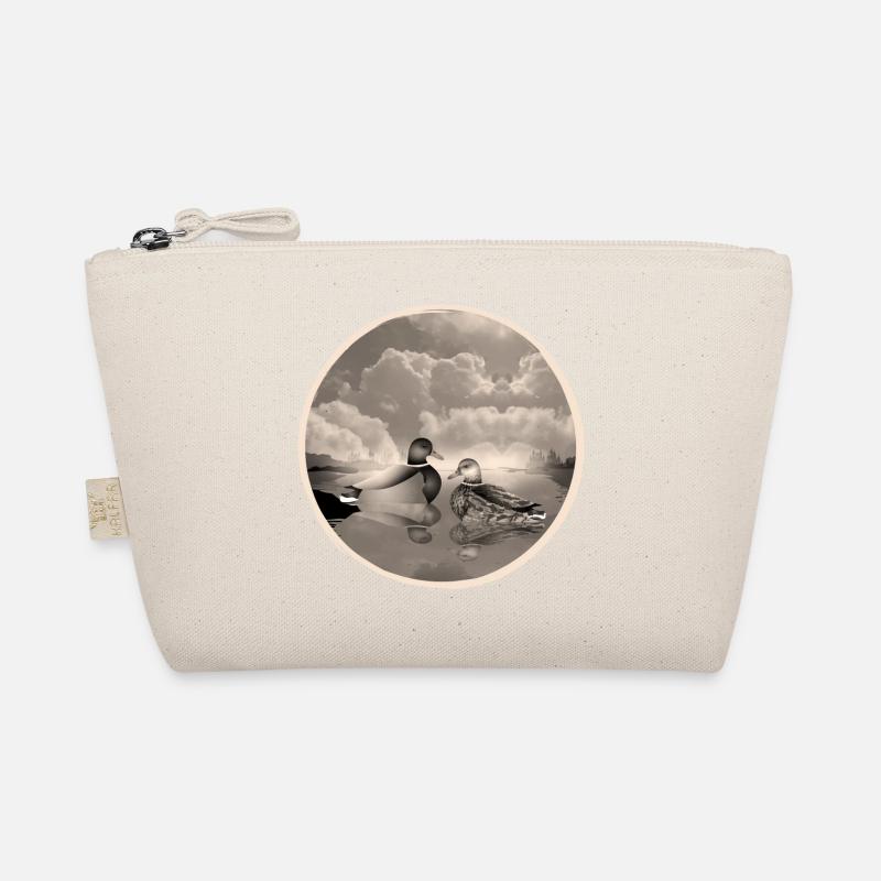Couple de canards dans l’étang aux canards en sépia nostalgique Trousse biologique