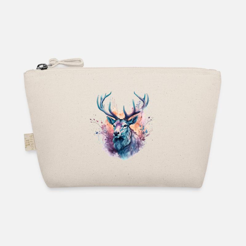 Hirsch Bunt Aquarell Bio-Täschchen