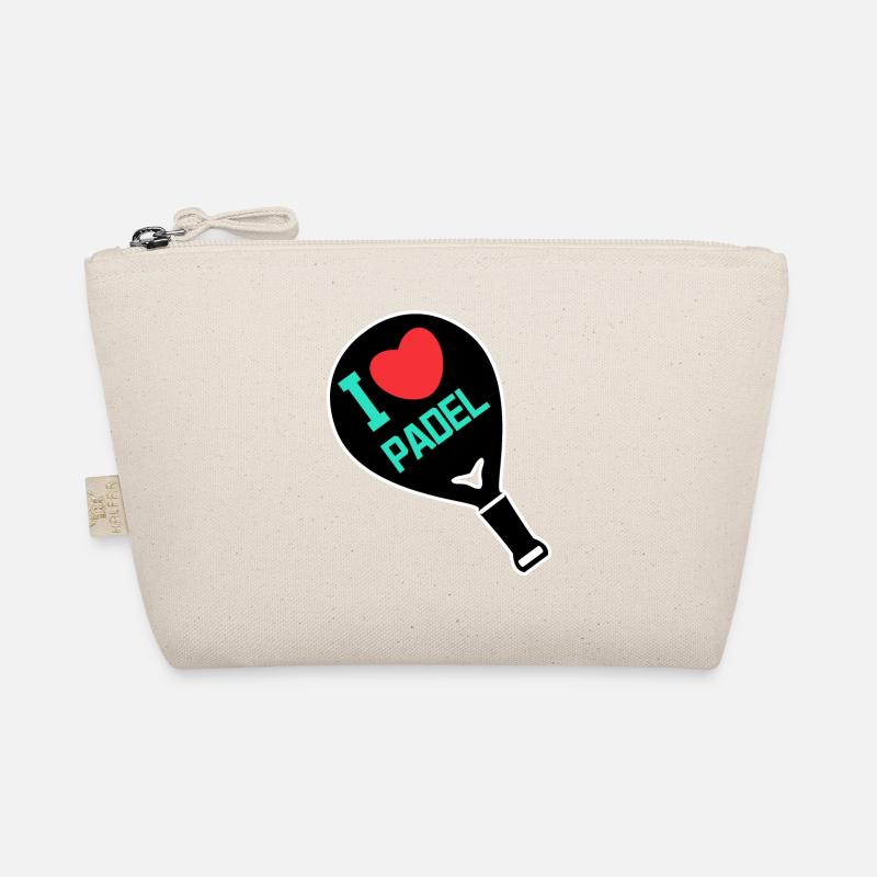 Racket Player Heart I Love Padel Statement Organic Pouch