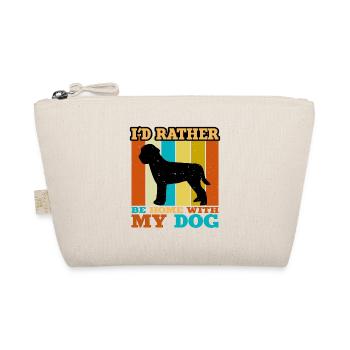 Lagotto Romagnolo Hund Liebe Silhouette Retro Sonnenuntergang - Bio-Täschchen - Natur - Vorne