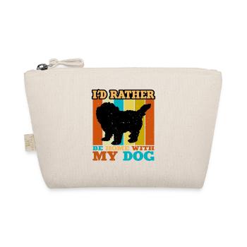 Maltipoo Hundeliebhaber Silhouette Vintage Sonnenuntergang - Bio-Täschchen - Natur - Vorne