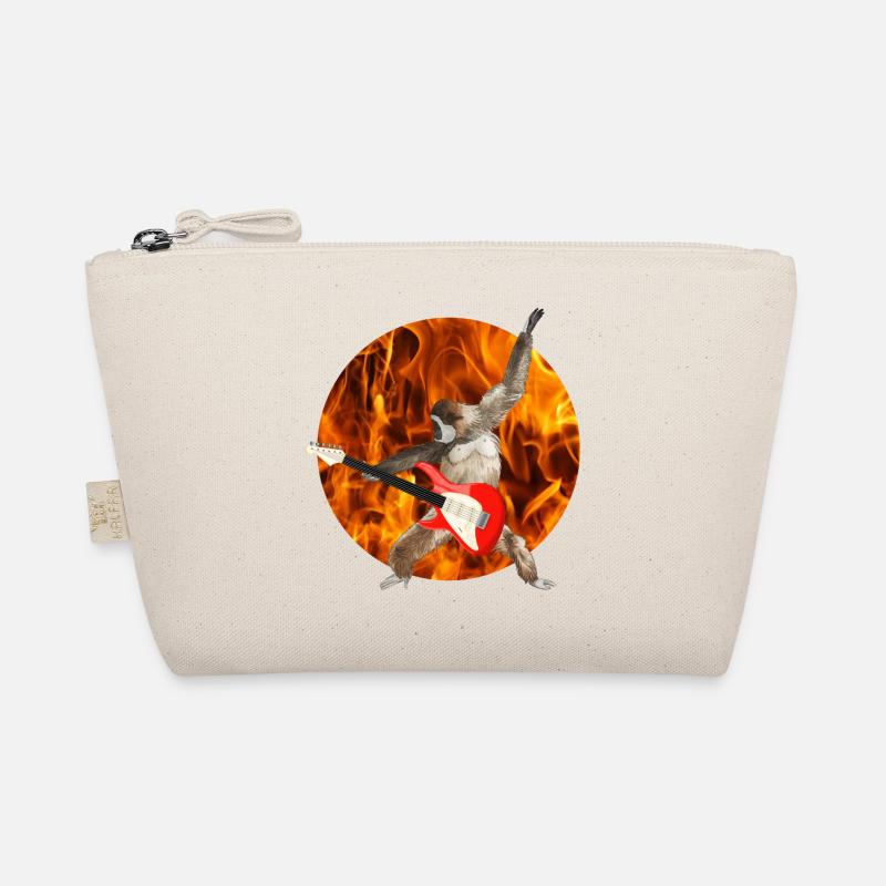 Monkey Whitebeard Gibbon Electric Guitar Fire Lets Rock Organic Pouch