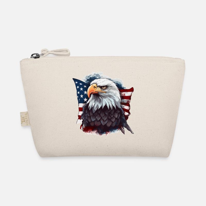 American bald eagle with USA flag Organic Pouch
