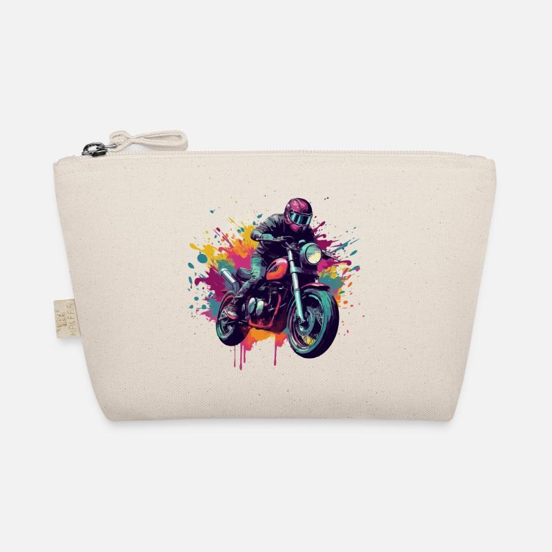 Motorrad mit Farbfleck. Bio-Täschchen