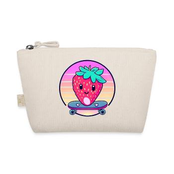 Skateboard fraise au coucher du soleil - Trousse biologique - nature - Devant