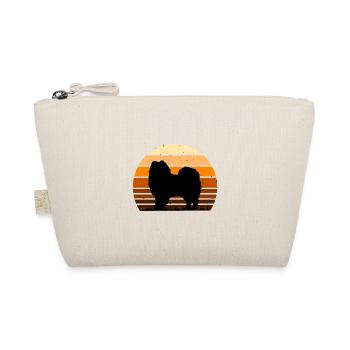 American Eskimo Dog Love Silhouette Vintage Sunset - Organic Pouch - nature - Front