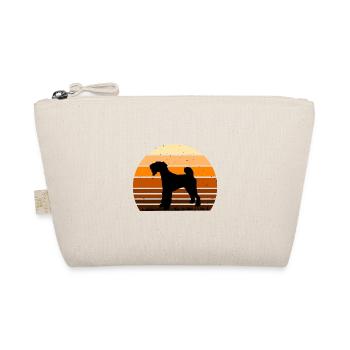 Airedale Terrier Hundeliebhaber Silhouette Retro Sonnenuntergang - Bio-Täschchen - Natur - Vorne
