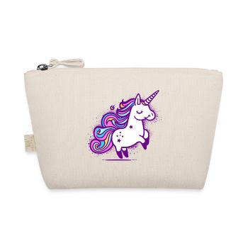 Skurriles Regenbogen-Einhorn-Design - Bio-Täschchen - Natur - Vorne