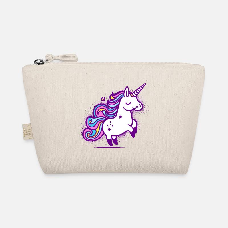 Skurriles Regenbogen-Einhorn-Design Bio-Täschchen