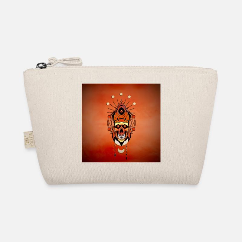 The funny skull face - Organic Pouch - nature