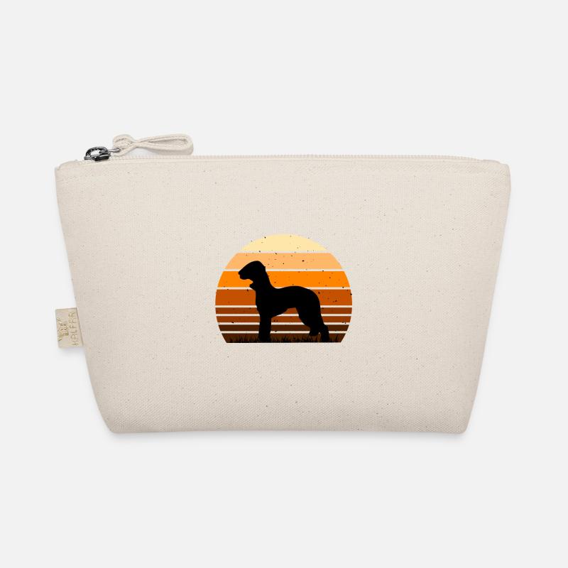 Bedlington Terrier Dog Silhouette Retro Sunset Organic Pouch