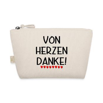 Von Herzen Danke - Dankeschön Geschenke SPRÜCHE - Bio-Täschchen - Natur - Vorne