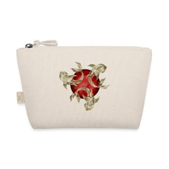 three golden tribal fish on a red ball - Organic Pouch - nature - Front