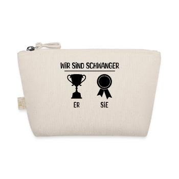 Familienglück Schwangerschaft Schwanger Statement - Bio-Täschchen - Natur - Vorne