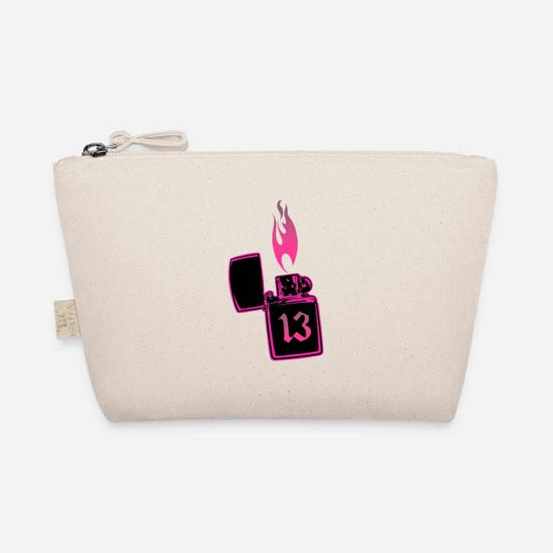 Lighter fire number 13 pink Organic Pouch