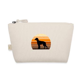Chien Francais Tricolore Dog Silhouette Retro Sun - Organic Pouch - nature - Front