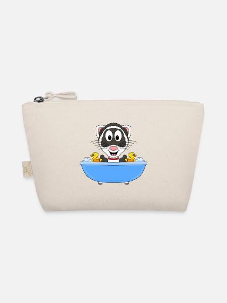 BADEWANNE - FRETTCHEN - TIER - KIND - BABY - Bio-Täschchen - Natur