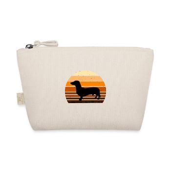 Dachsund Dog Lover Silhouette Vintage Sunset - Bio-Täschchen - Natur - Vorne