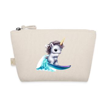 Einhorn auf Surfbrett - Bio-Täschchen - Natur - Vorne