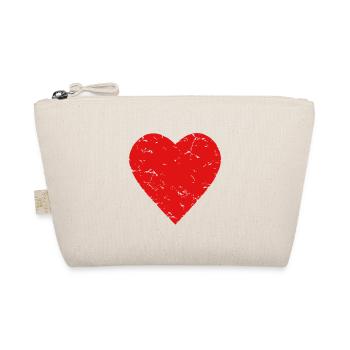 red heart - love - used look - LGBTQ - Organic Pouch - nature - Front