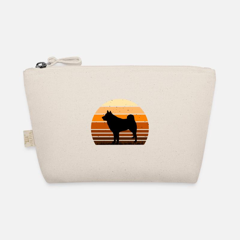 Finnish Spitz Dog Lover Silhouette Vintage Sunset Organic Pouch